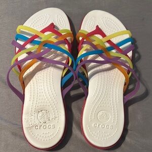 CROCS Purple and Blue Strappy Sandals